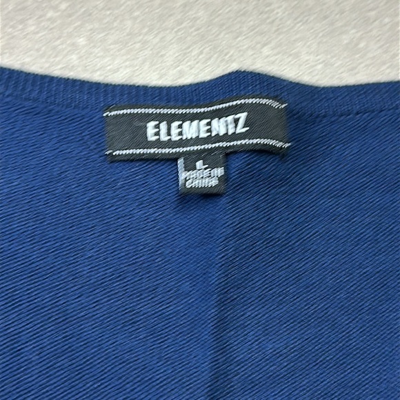 Elements Navy blue cardigan sweater with a Faux Pearl Beaded neckline size L - Picture 4 of 6